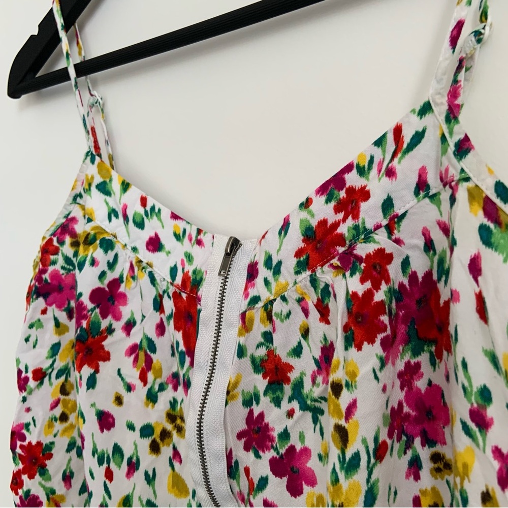 Y2K F21 Floral Print Front Zip Tank Top - Picture 3 of 8